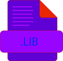 LIB File extension icon minimal colro fill