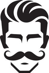 Man Mostache salon vector silhouette