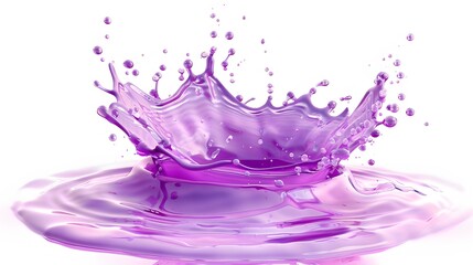 Stream illustration template set of purple grape juice splash modern berry water drop. Isolated realistic blueberry cocktail drink flow wave. Beetroot or blackberry violet sweet juicy stream