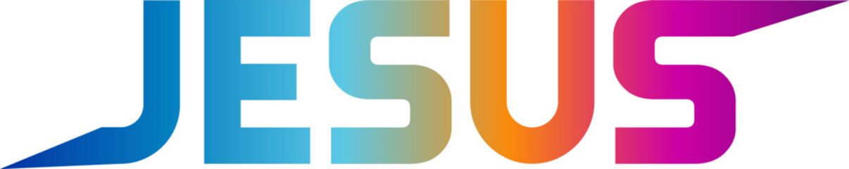 Jesus. Hand-drawn lettering. Christian quote. Solid outlines isolated in white. Black calligraphy. typography design for poster, t-shirt