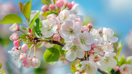 Obraz premium Cherry blossoms are a cherry blossom with delicate image