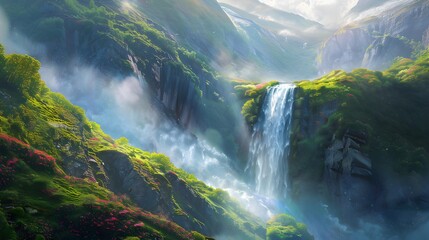 Fototapeta premium A waterfall falling img