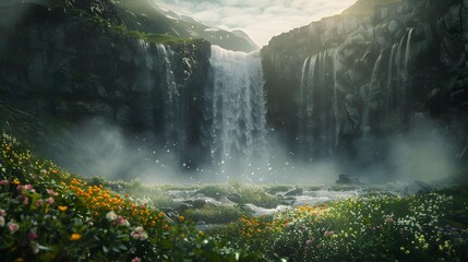 A waterfall falling picture