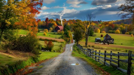 The road leads through fields and meadows picture