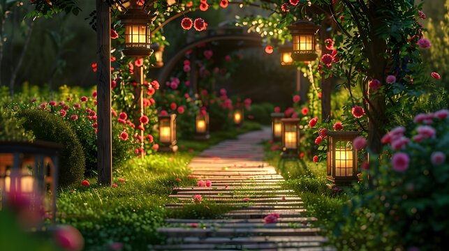 A path made of wooden tiles trampled picture