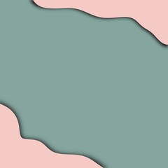 Abstract green background decorated with cute pastel pink frames