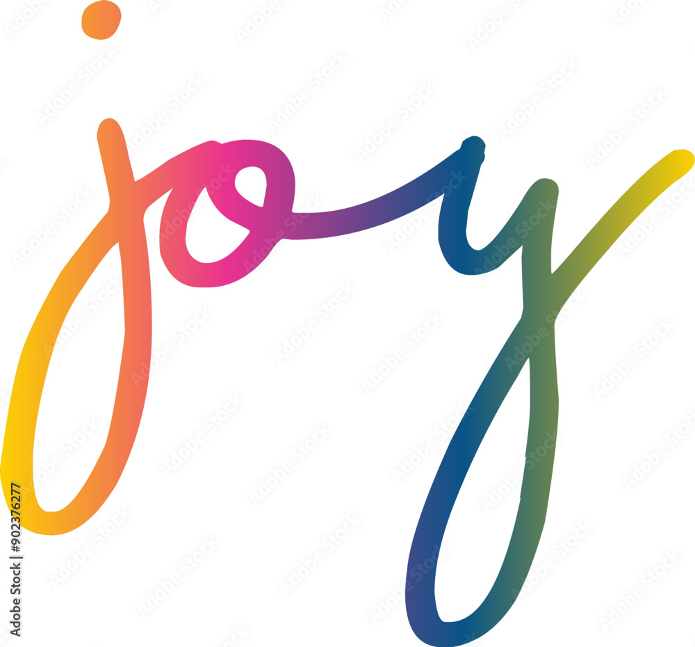 Fototapete 3d joy text vector written with an elegant typography