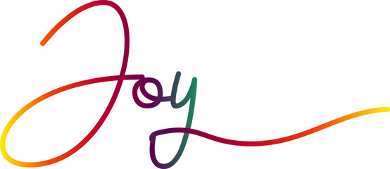 3d Joy text vector written with an elegant typography