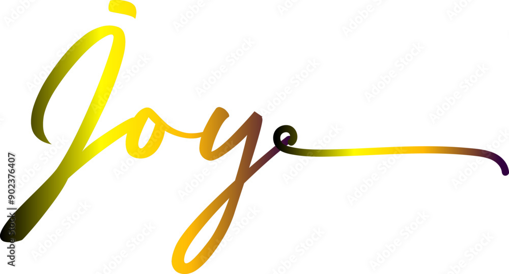 Fototapete 3d joy text vector written with an elegant typography