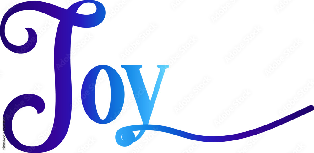 Fototapete 3d joy text vector written with an elegant typography