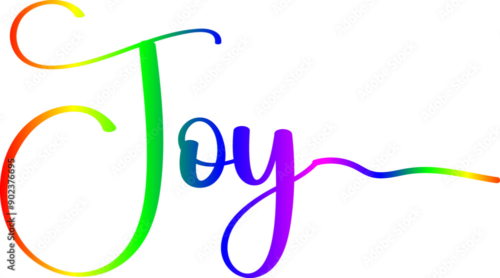 Fototapete 3d joy text vector written with an elegant typography