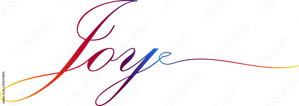 Fototapete 3d joy text vector written with an elegant typography