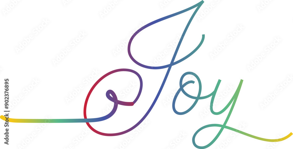 Fototapete 3d joy text vector written with an elegant typography