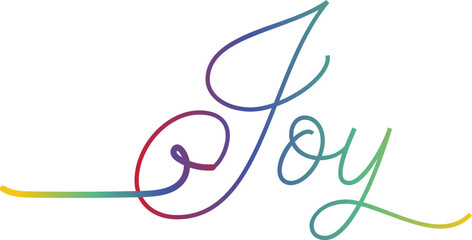3d Joy text vector written with an elegant typography
