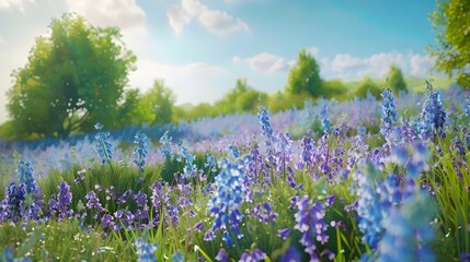 Fototapeta premium Bluebell meadow is a blooming meadow of bluebells picture