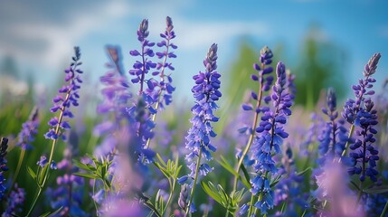 Naklejka premium Bluebell meadow is a blooming meadow of bluebells img