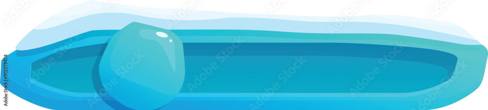 Poster blue loading bar progressing with snow cap design element for game design