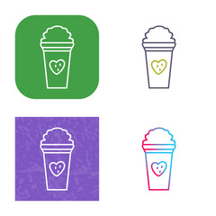 Unique Strawberry Milkshake Icon Design