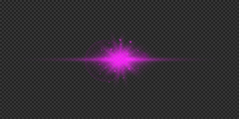 Purple horizontal light effect of lens flares