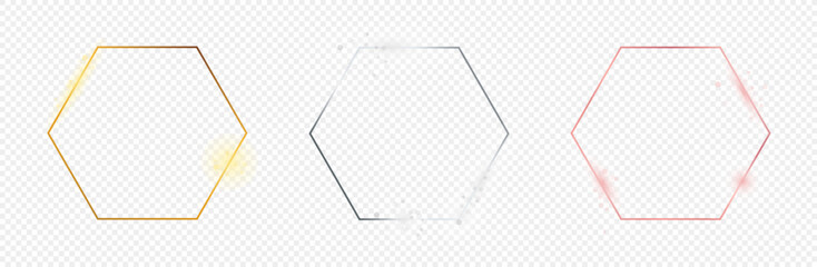 Set of three hexagon frames