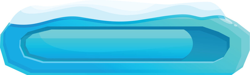Cartoon blue ice button with snow on the top for game ui design