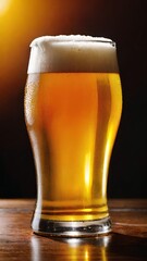 Glass of beer on dark background