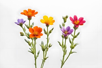 Fivespot flowers on white background, Ai Generated