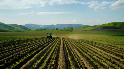 The arable land is wide with even rows img