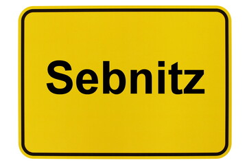 Illustration eines Ortsschildes von Sebnitz in der Sächsischen Schweiz