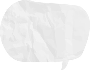 old grunge paper speech bubble, wrinkled element