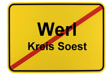 Illustration eines Ortsschildes der Stadt Werl in Nordrhein-Westfalen