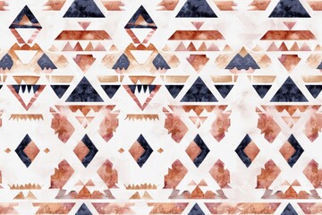 Seamless pattern with geometric design in watercolor style.