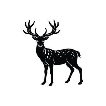 recommend clip art: deer silhouette vector deer, animal, reindeer, silhouette, isolated, vector, mammal, illustration, nature, wild, antler, christmas, wildlife, stag, white, antelope, cartoon, horn, horns, black, elk, c
