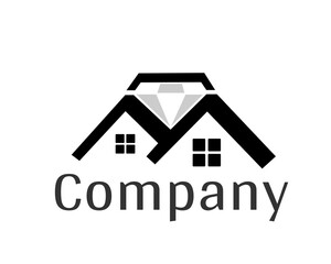 house art with diamond elegant logo design template