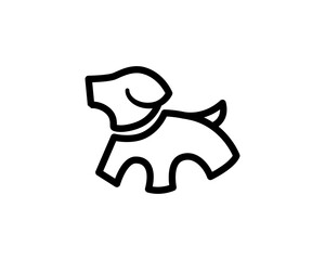 dog line art logo design template