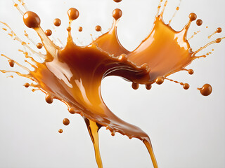 Rich Chocolate Liquid in Mid-Air Motion