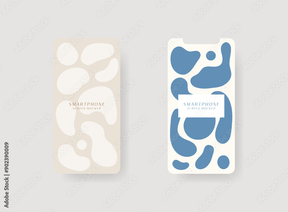 Poster set of smartphone screen mockup. design for app interface, ux ui, and web design presentation concep