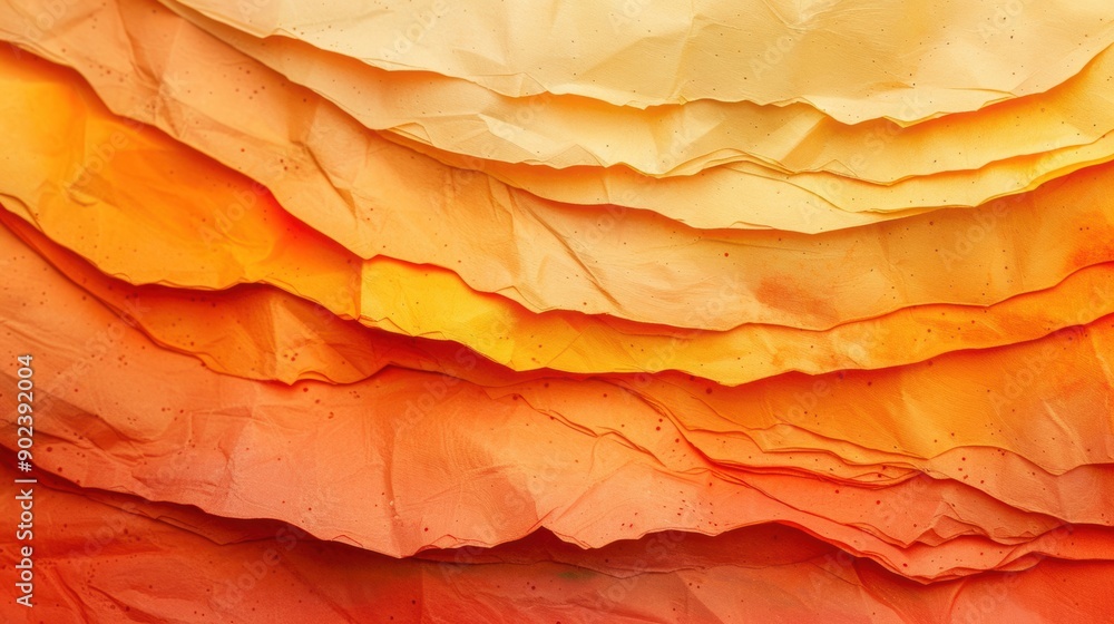 Poster textured layers of orange paper create a warm and inviting atmosphere in soft evening light