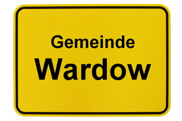 Illustration eines Ortsschildes der Gemeinde Wardow in Mecklenburg-Vorpommern