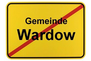 Illustration eines Ortsschildes der Gemeinde Wardow in Mecklenburg-Vorpommern