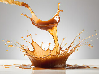 Liquid Chocolate Art with Flying Droplets
