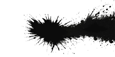 Paint stains black blotch background. Grunge Design Element. Brush Strokes. Vector illustration	