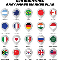 G20 Countries Flag Marker