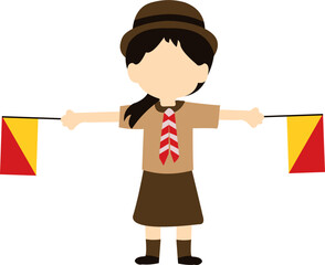 Scout Holding Semaphore Flag