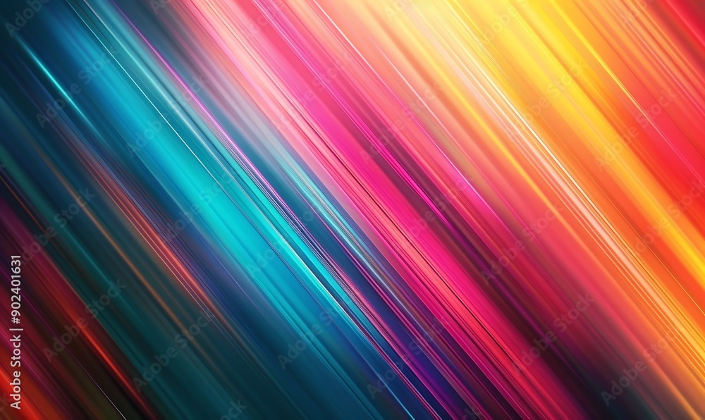 Poster abstract light gradient colorful lines texture motion blurred effect background, generative ai