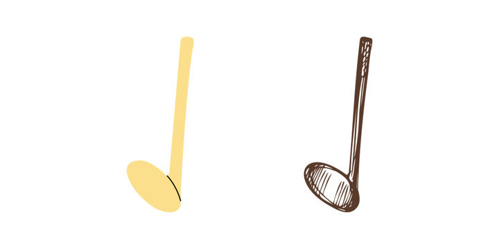 Vector flat and hand drawn sketch style music Illustration. Musical note sketch. Back to School.