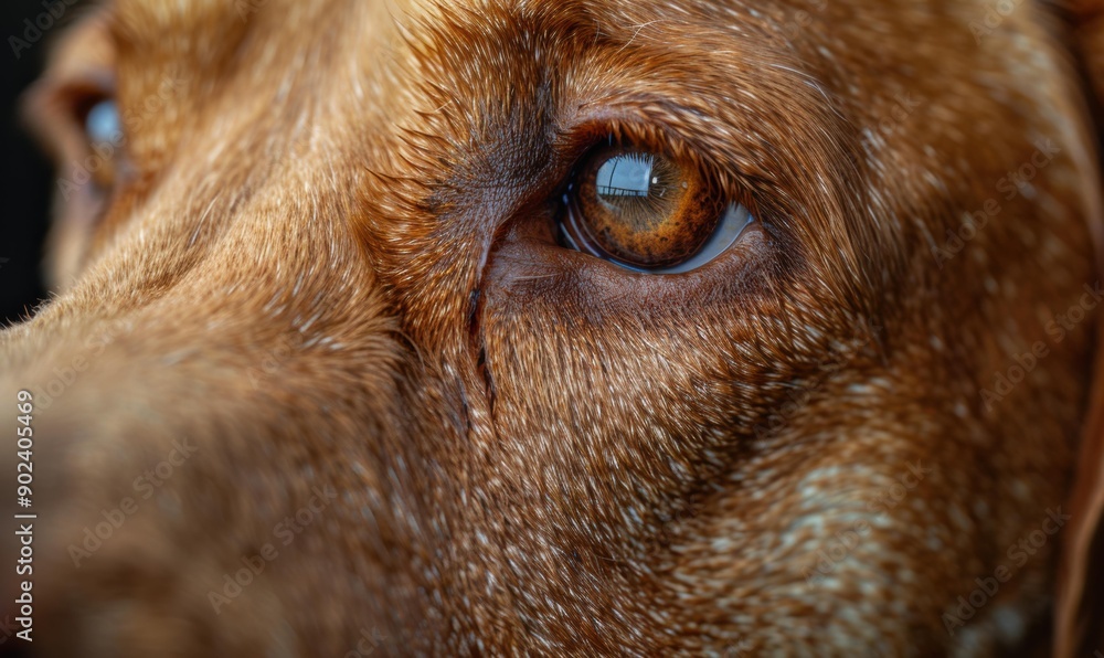 Wall mural A close-up of a dog's eye. AI.