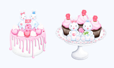 Cute Watercolor Bunny Clipart - Download Bunny Illustration