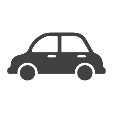 recommend clip art: Black silhouette of icon car with white background, simple flat design, vector illustration