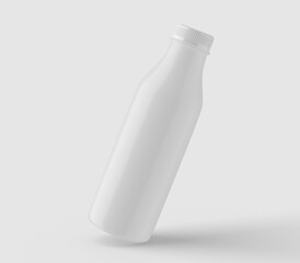 Bottle milk isolated. 3d rendering.